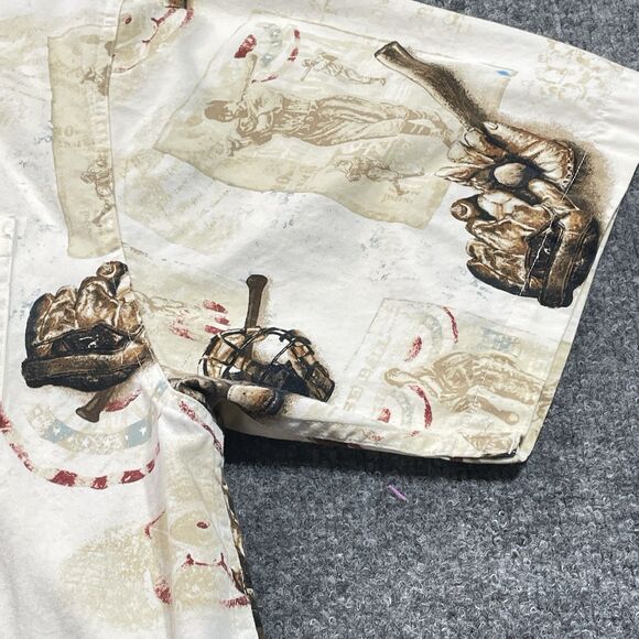 Reel Legends Shirt Mens 2XL  Vintage Baseball Print Button Down All Over XXL - Picture 4 of 15
